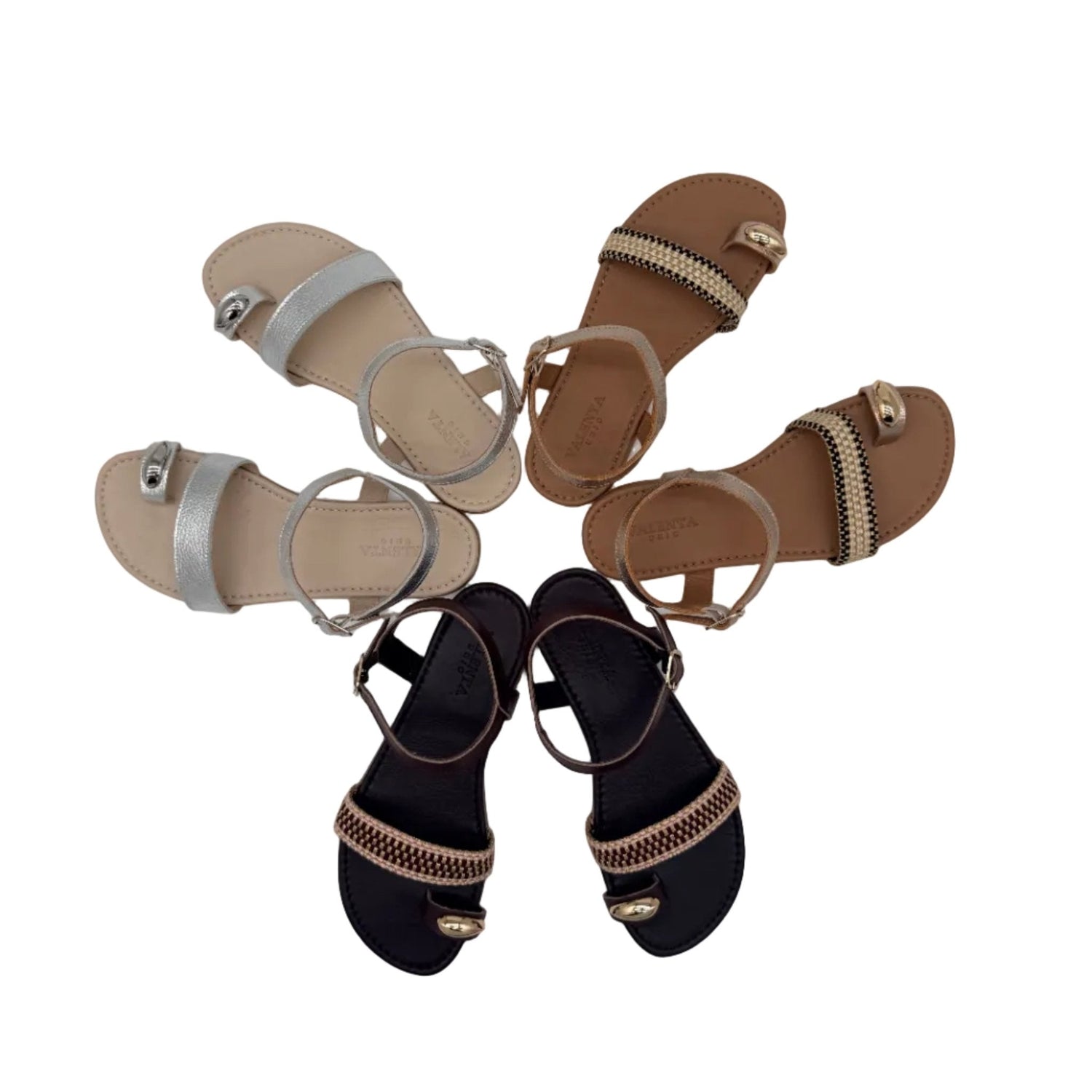 Kony | Sandalia Barefoot de Piel con Detalles Joya - VALENTA UNIC