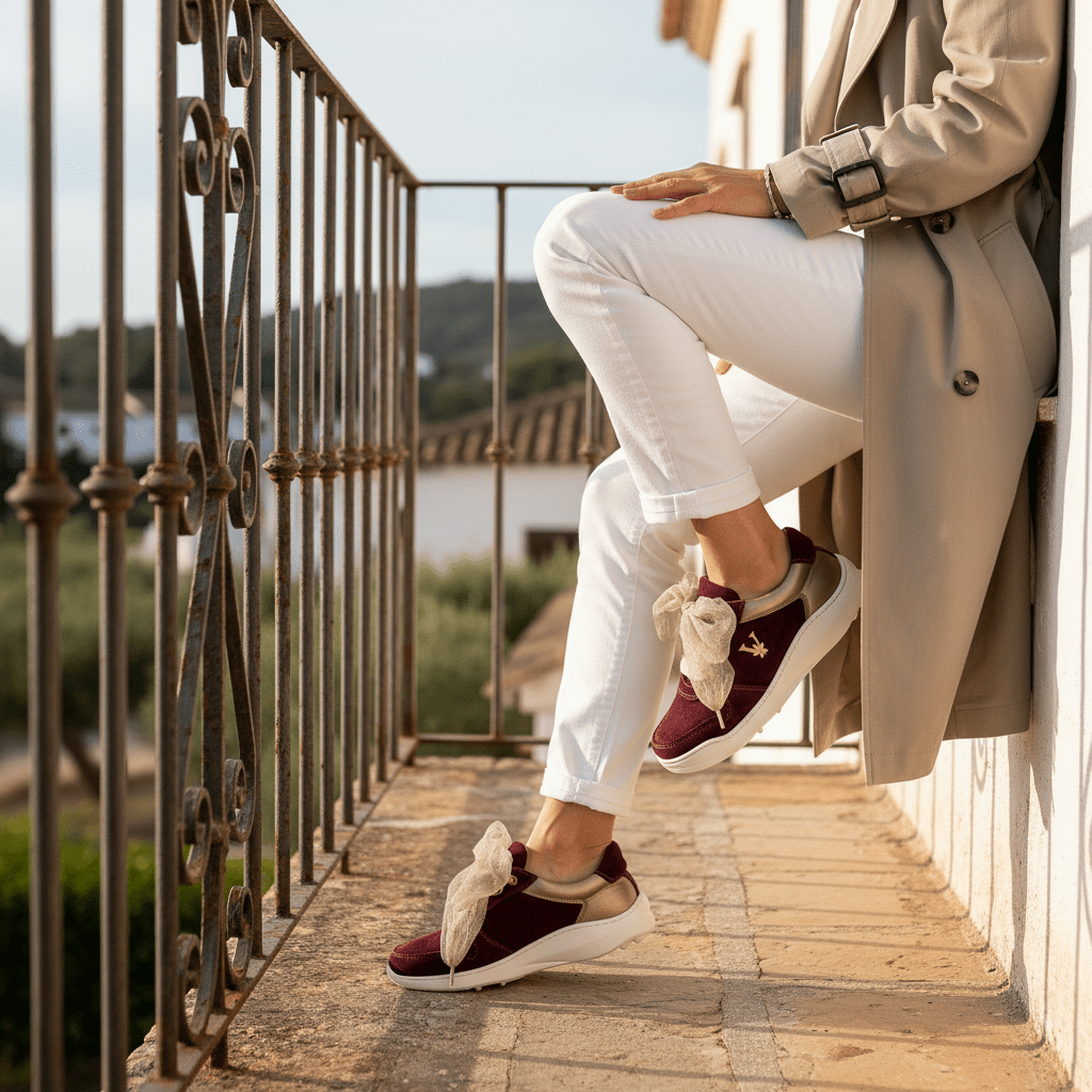 LÍA Borgoña: barefoot moderno con elegancia natural que se siente en cada paso. - VALENTA UNIC