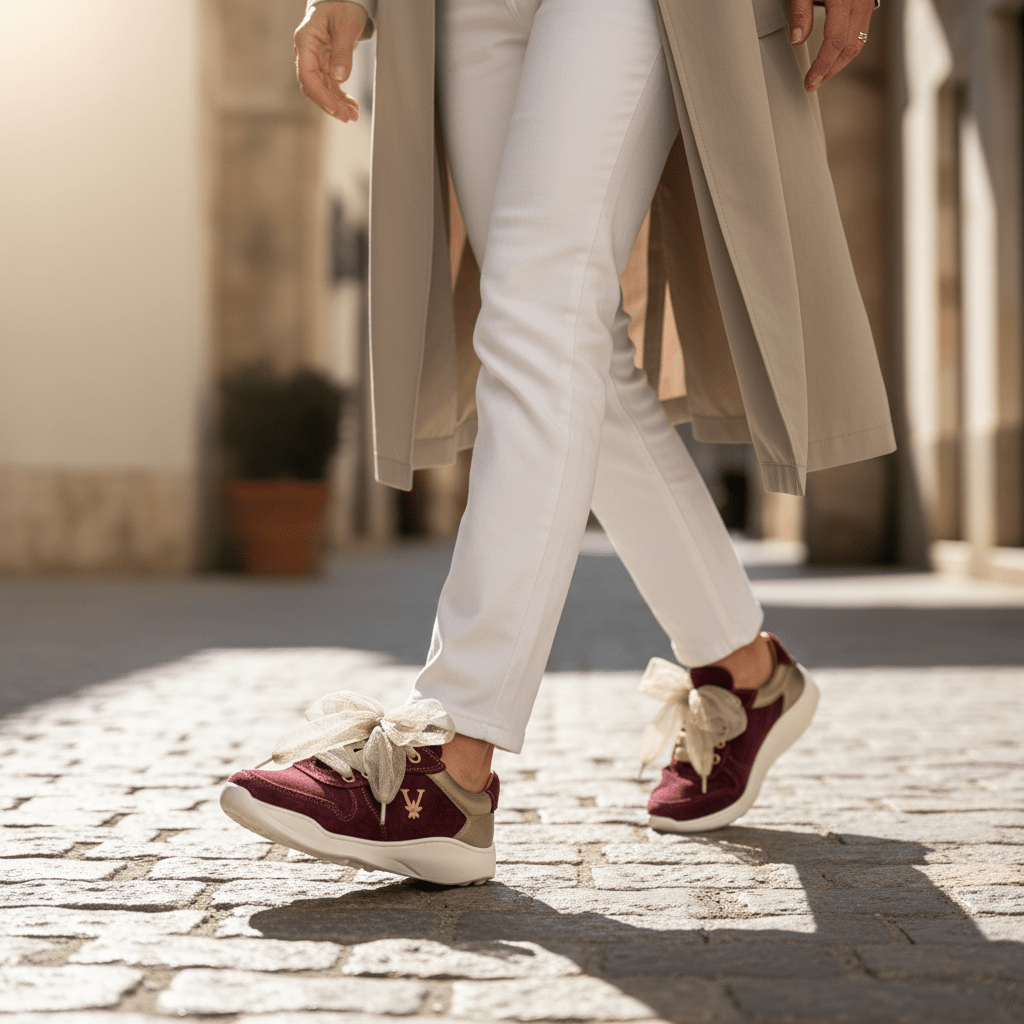 LÍA Borgoña: barefoot moderno con elegancia natural que se siente en cada paso. - VALENTA UNIC