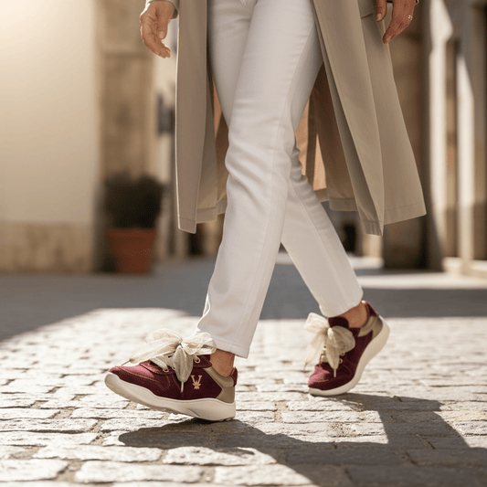 LÍA Borgoña: barefoot moderno con elegancia natural que se siente en cada paso. - VALENTA UNIC