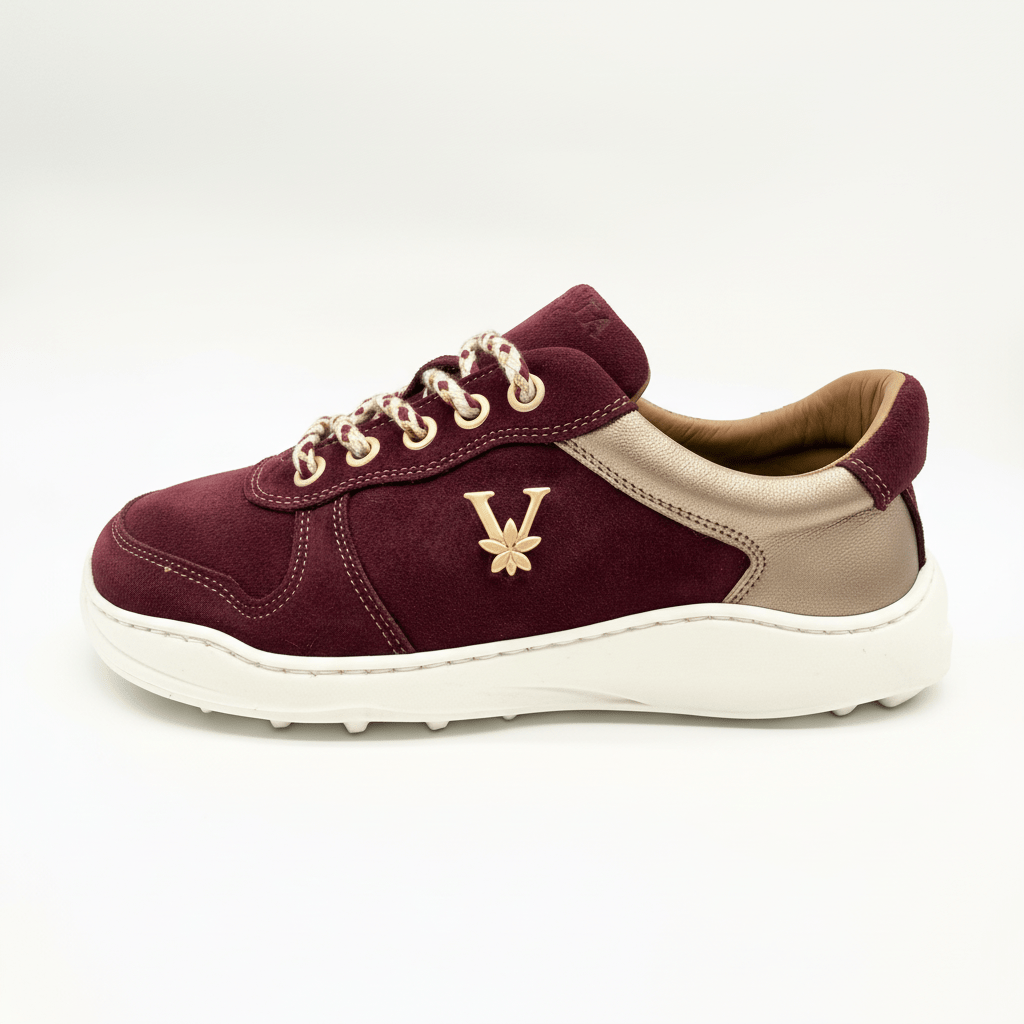 LÍA Borgoña: barefoot moderno con elegancia natural que se siente en cada paso. - VALENTA UNIC